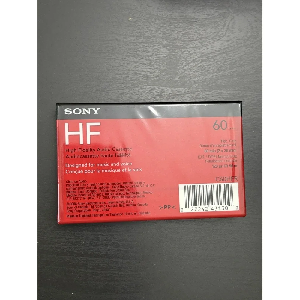 Sony HF 60 Minute Cassette Tape Normal Bias Blank Tape Recordable New Sealed Vtg